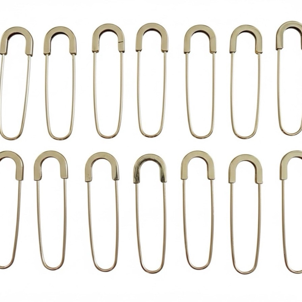 Gold Safety Pins Set of 14